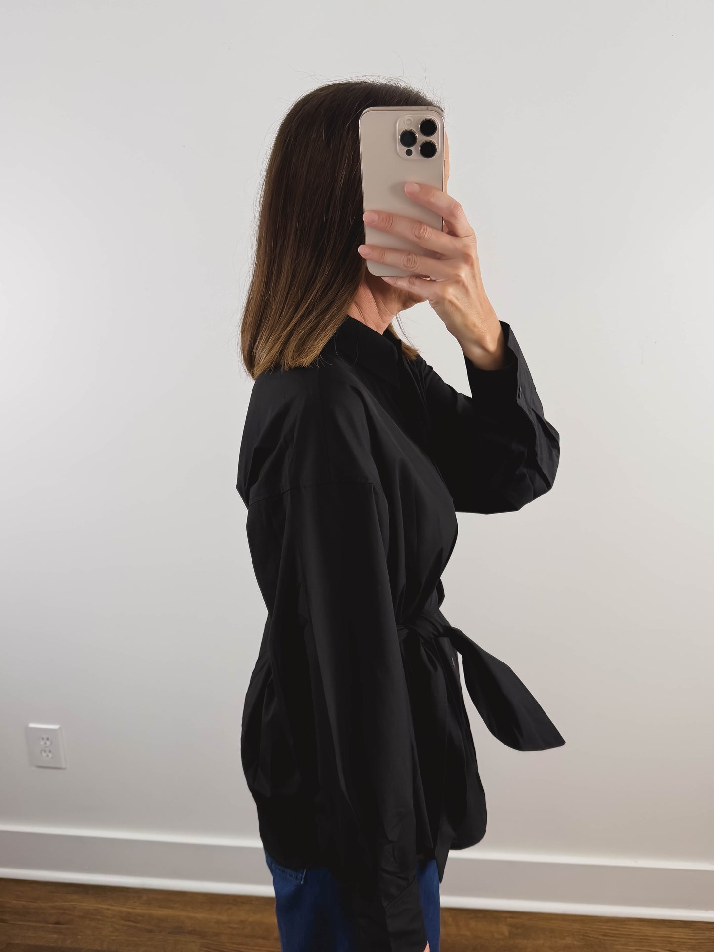 The Side Tie Top in Black