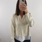 The Layered Ruffle Sweater in Cream