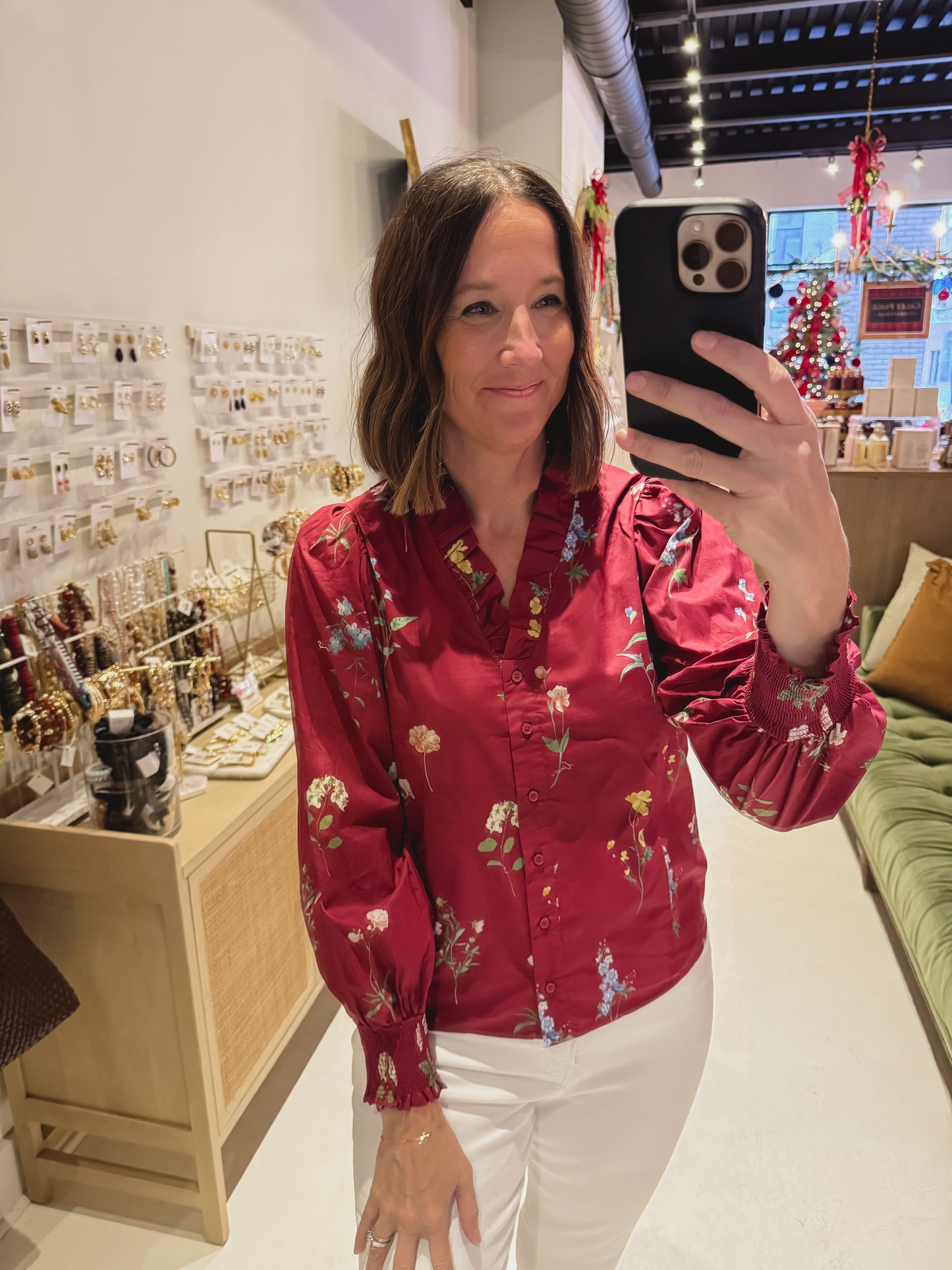 DOORBUSTER! The Floral Button Up Ruffle Collar Shirt