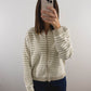 The Regatta Striped Zip Hoodie in Cream/Tan