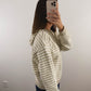 The Regatta Striped Zip Hoodie in Cream/Tan