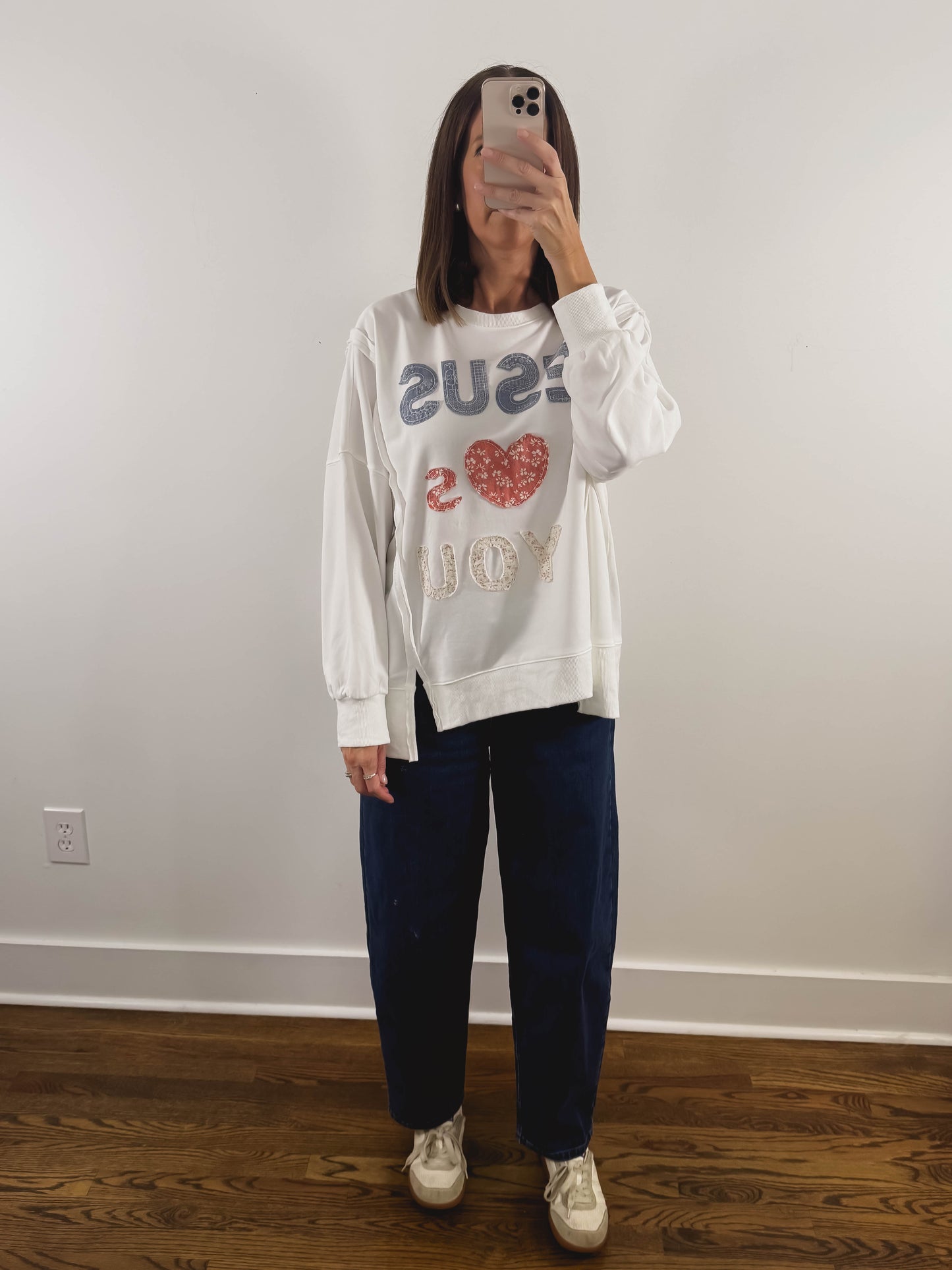 Jesus Loves You Sweatshirt in White