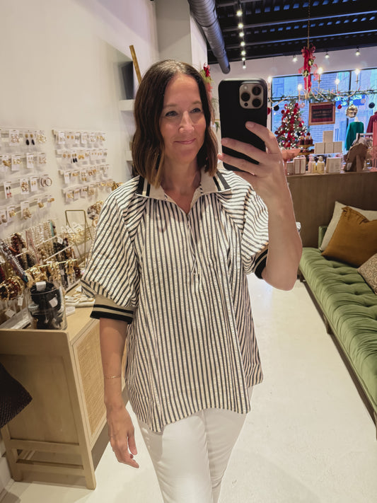 DOORBUSTER! The Mossy Grove Top in Black and White