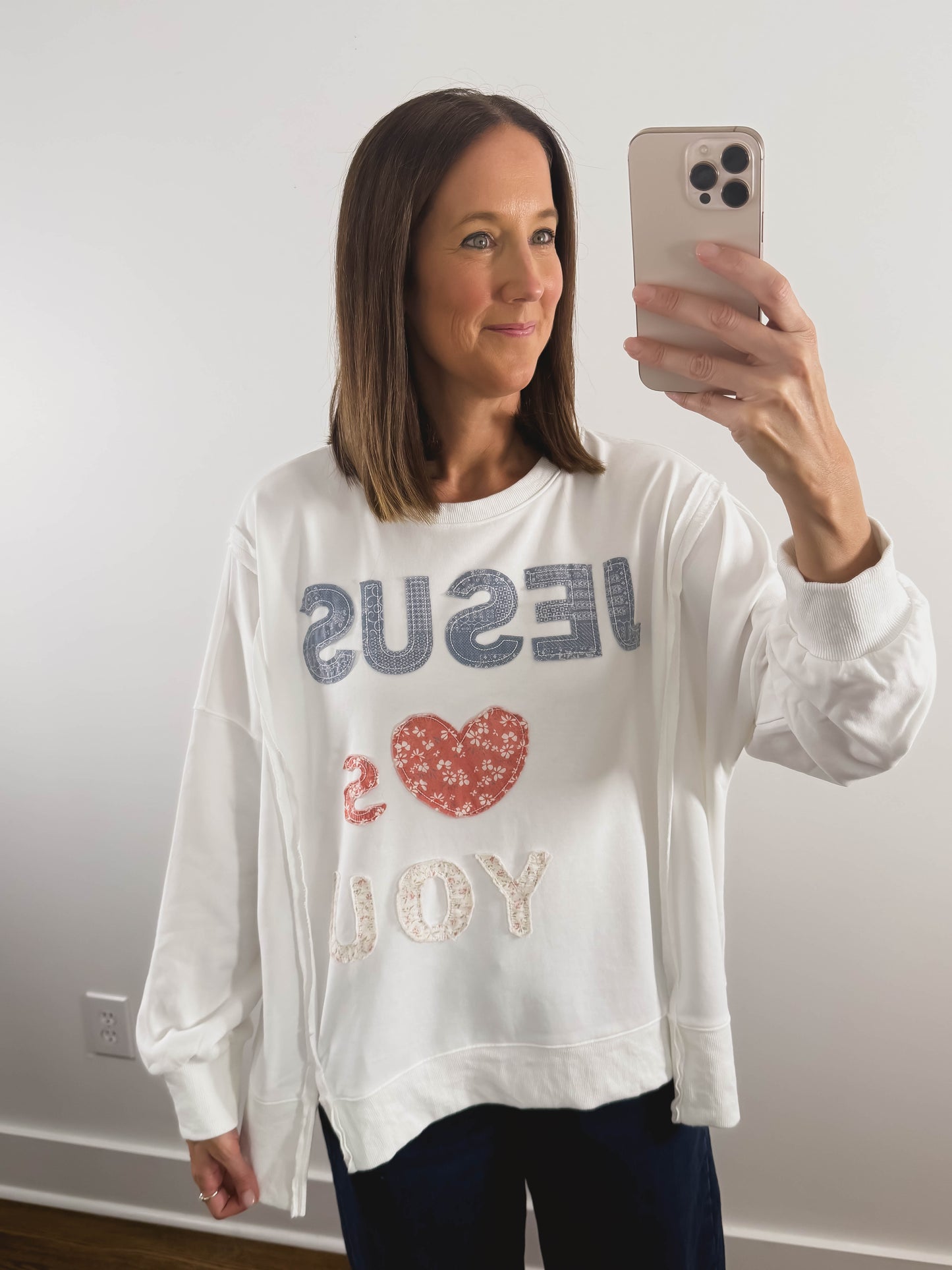 Jesus Loves You Sweatshirt in White