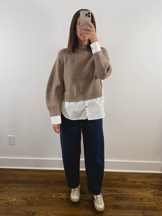 The Birch Layered Sweater in Tan