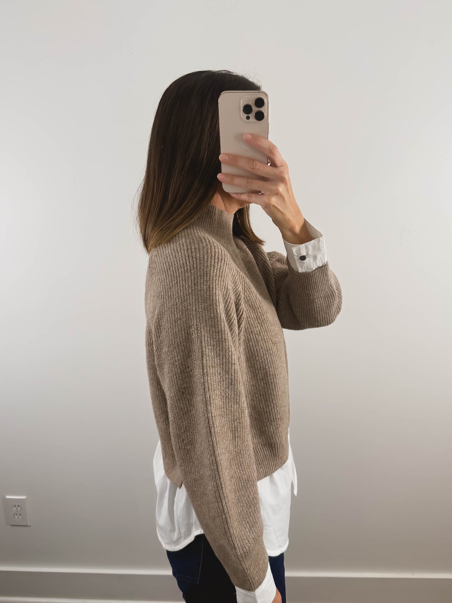 The Birch Layered Sweater in Tan