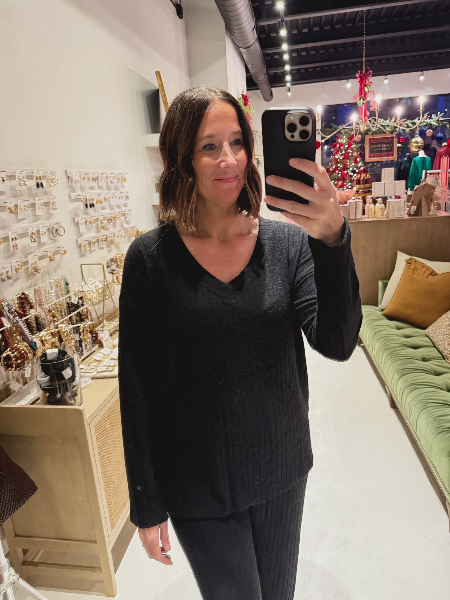 DOORBUSTER! Ribbed Knit Top And Pants Set