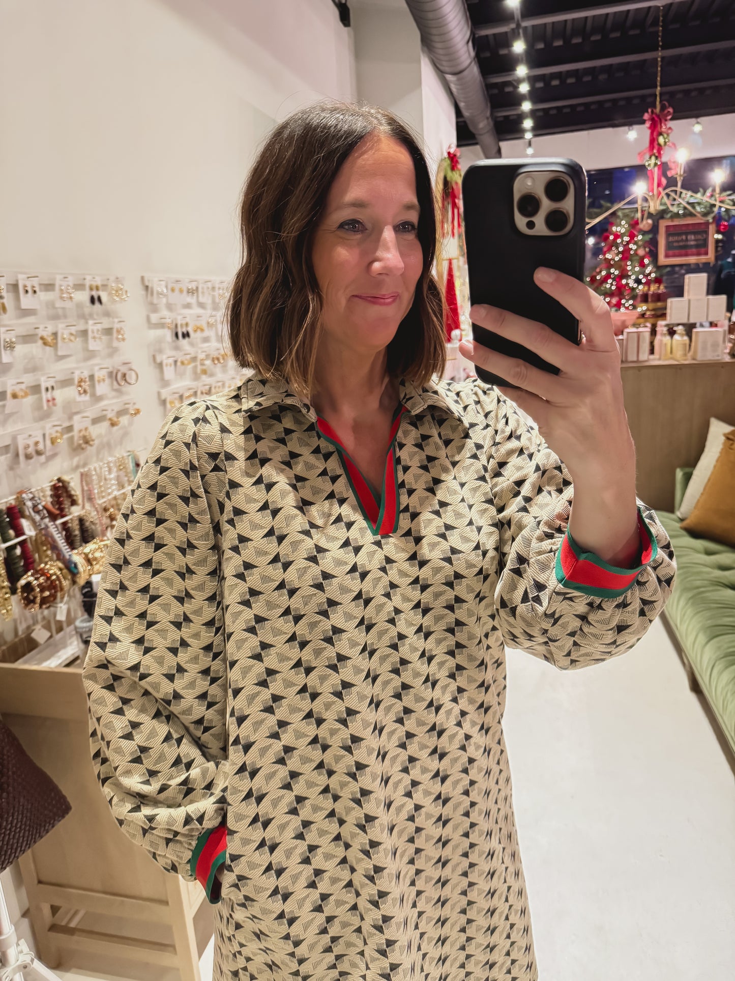 DOORBUSTER! Geometric Shirt Dress