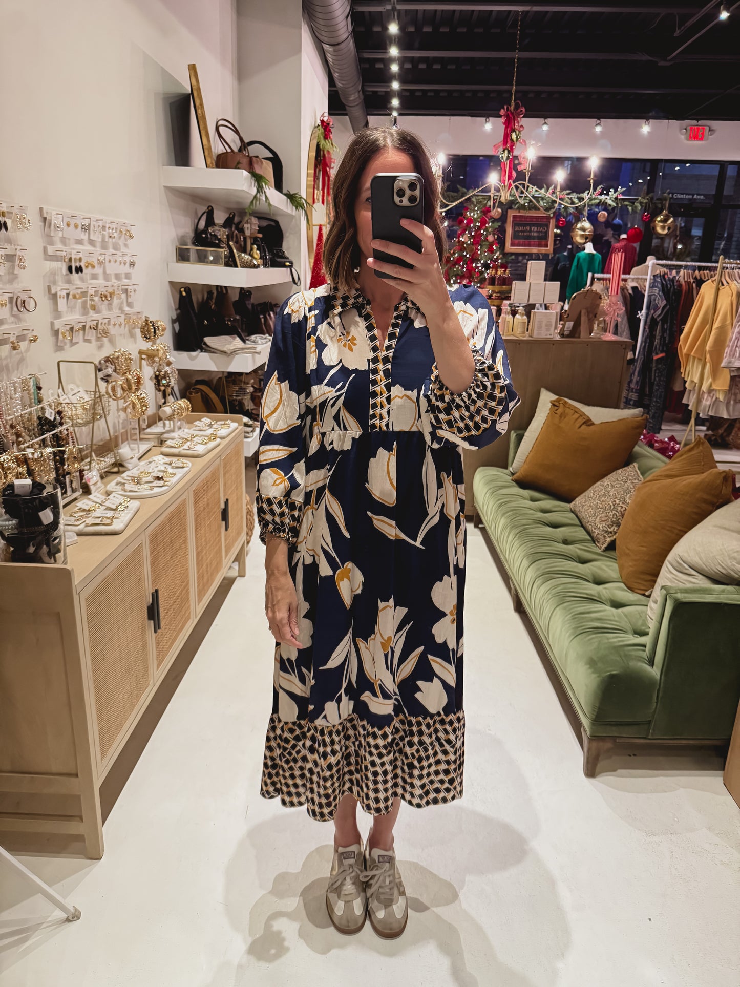 DOORBUSTER! Navy Floral Long Dress