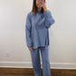 The Levi Striped Oversized Long Sleeve Top in Light Blue/Dark Blue