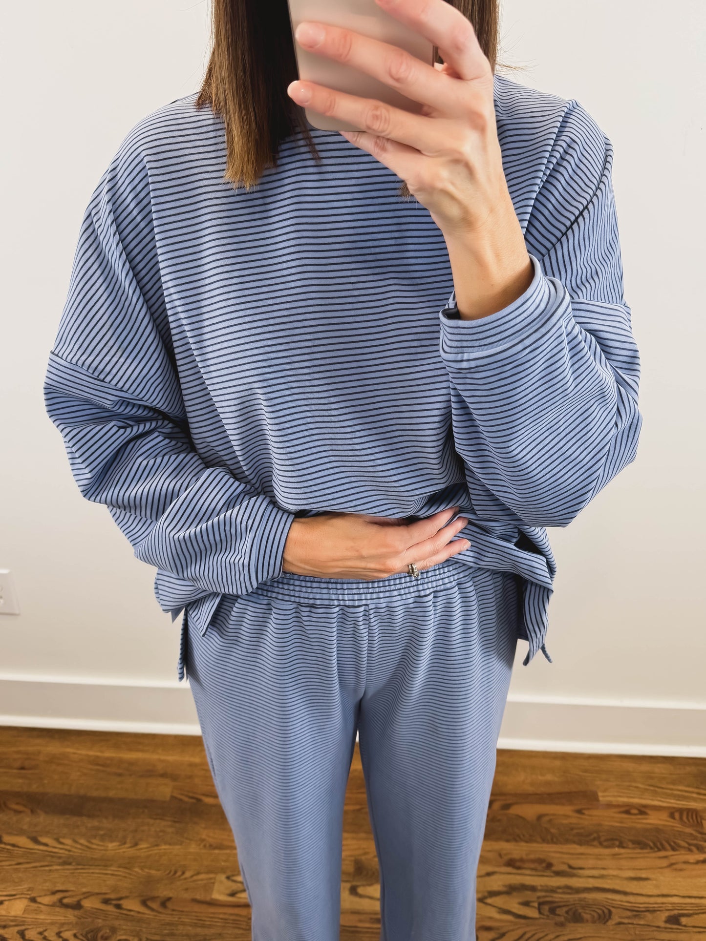 The Levi Striped Pants in Light Blue/Dark Blue