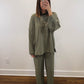 The Levi Striped Oversized Long Sleeve Top in Olive Green