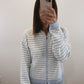 The Regatta Striped Zip Hoodie in Light Blue/White