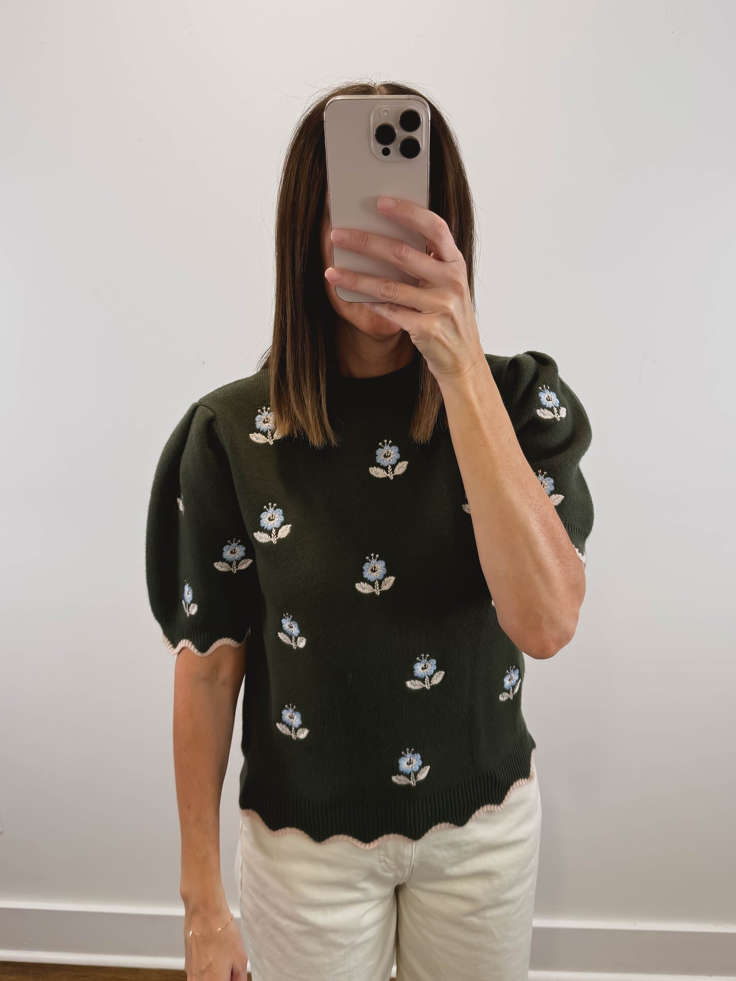 The Juliet Floral Sweater in Green