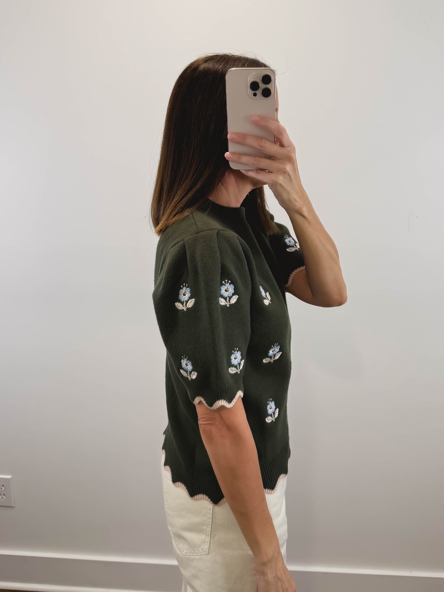 The Juliet Floral Sweater in Green
