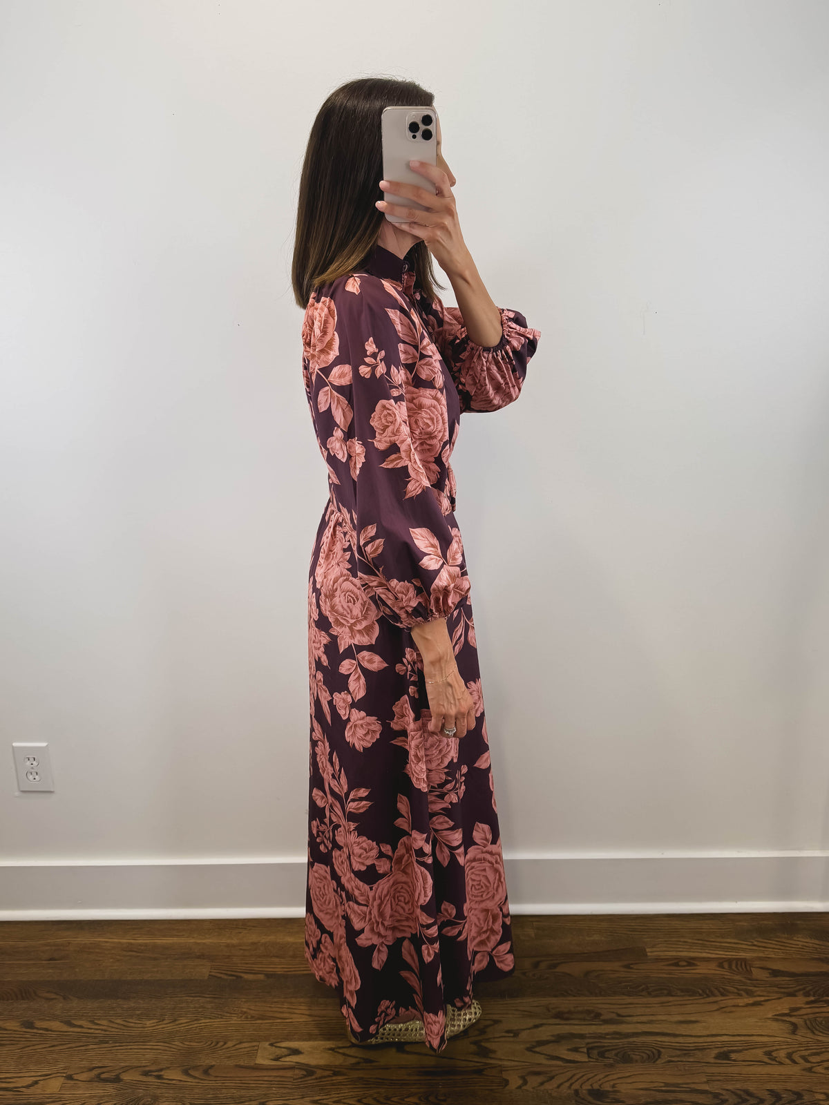 The Vineyard Rose Dress | Wine Floral Wedding Guest Maxi Dress