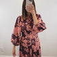 The Vineyard Rose Dress | Wine Floral Wedding Guest Maxi Dress