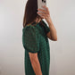 The Meadow Dress | Green Eyelet Puff Sleeve Midi Dress
