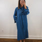The Misty Morning Dress | Blue Collared Long Sleeve Midi Dress
