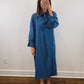 The Misty Morning Dress | Blue Collared Long Sleeve Midi Dress