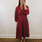 The Vivienne Dress | Burgundy Long Sleeve Midi Dress