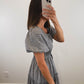 The Nantucket Gingham Dress | Navy Smocked Puff Sleeve Midi Dress