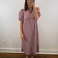 The Heritage Gingham Dress | Burgundy Puff Sleeve Midi Dress