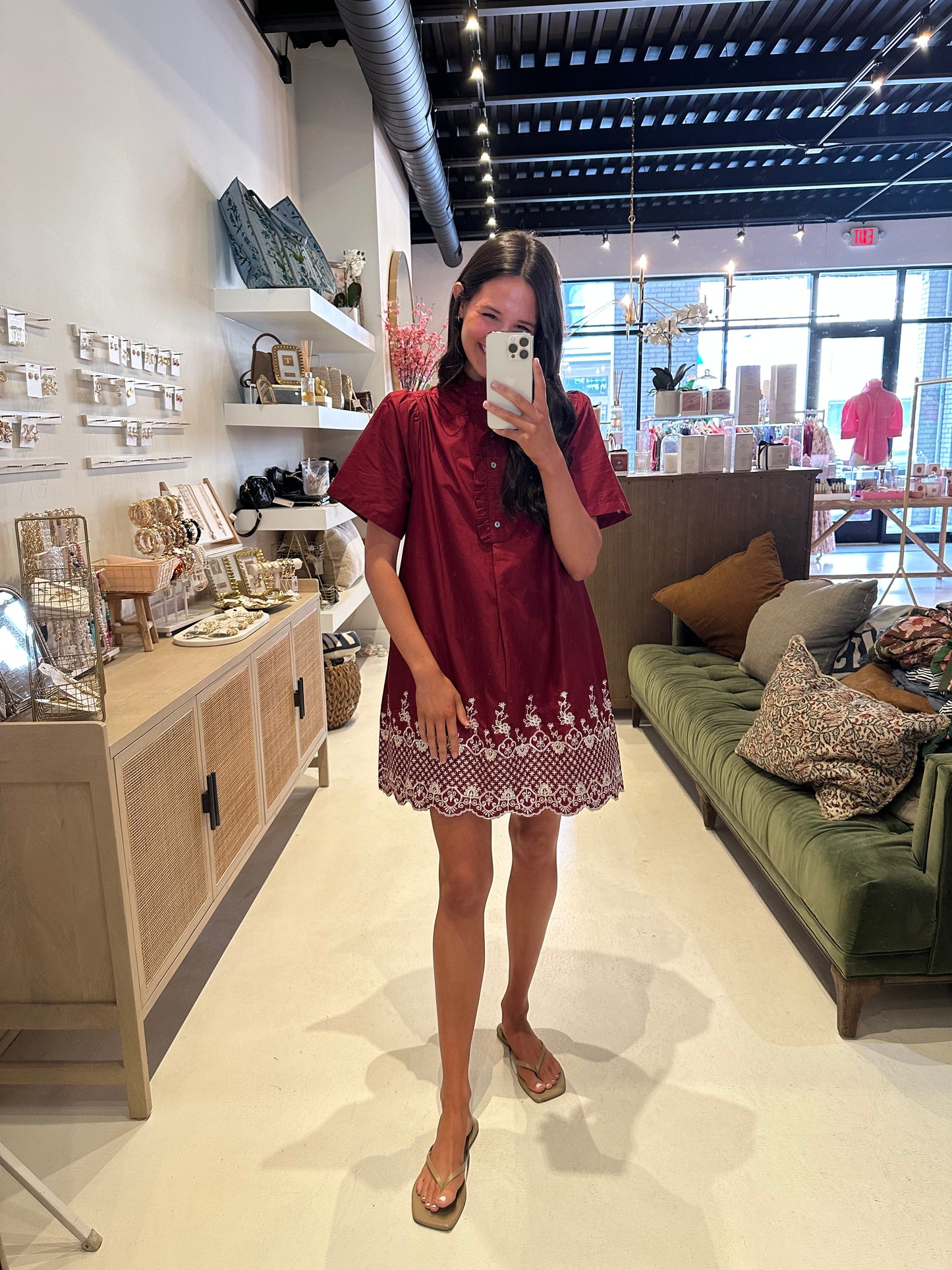 The Embroidered Eve in Maroon