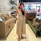 The Grace Gingham Picnic Dress in Camel