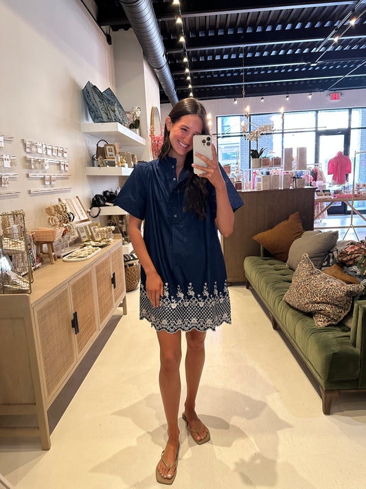 The Embroidered Eve in Navy