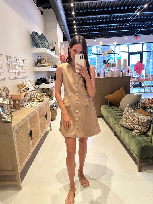 The Social Club Mini Dress in Camel