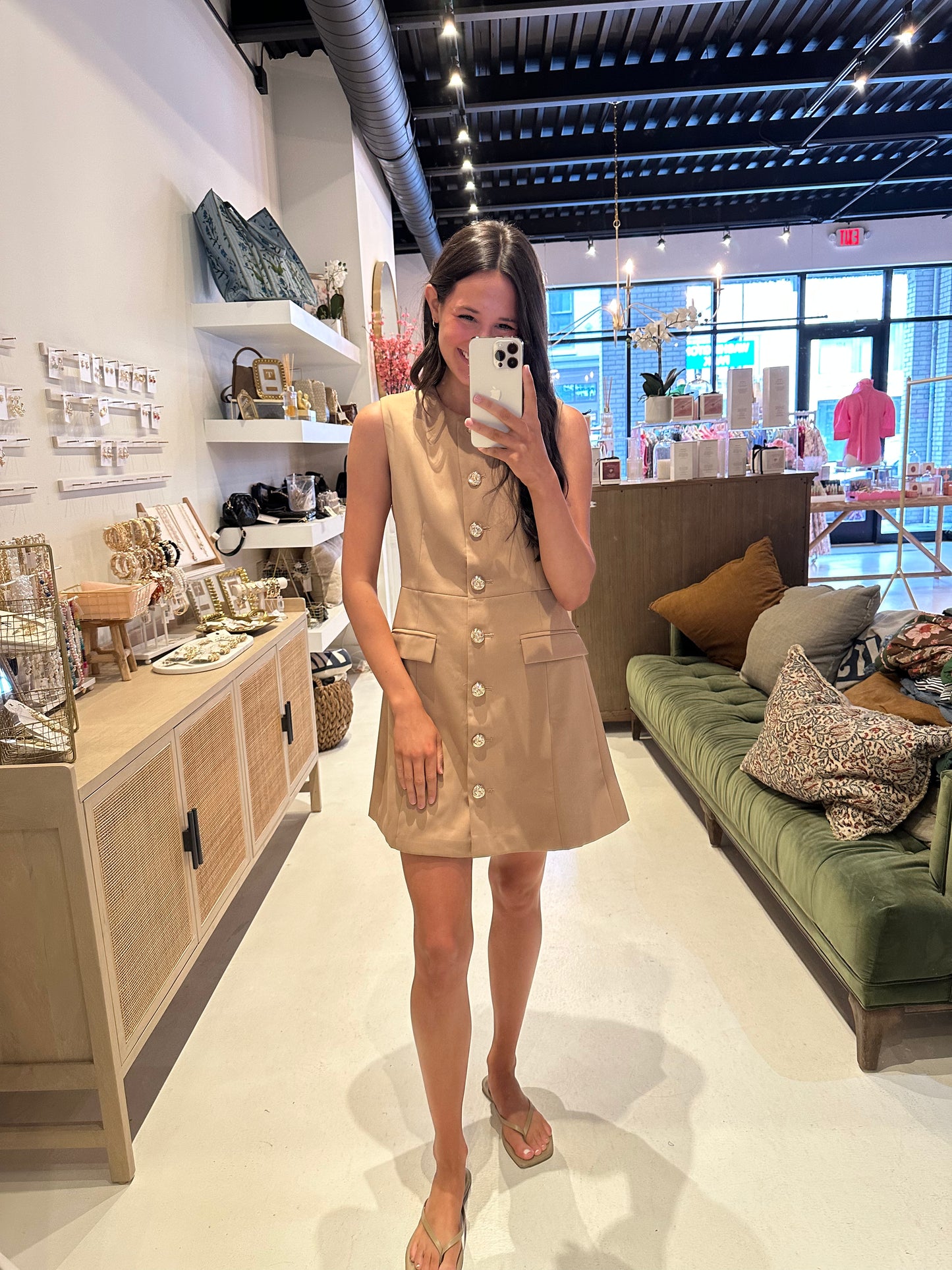 The Social Club Mini Dress in Camel