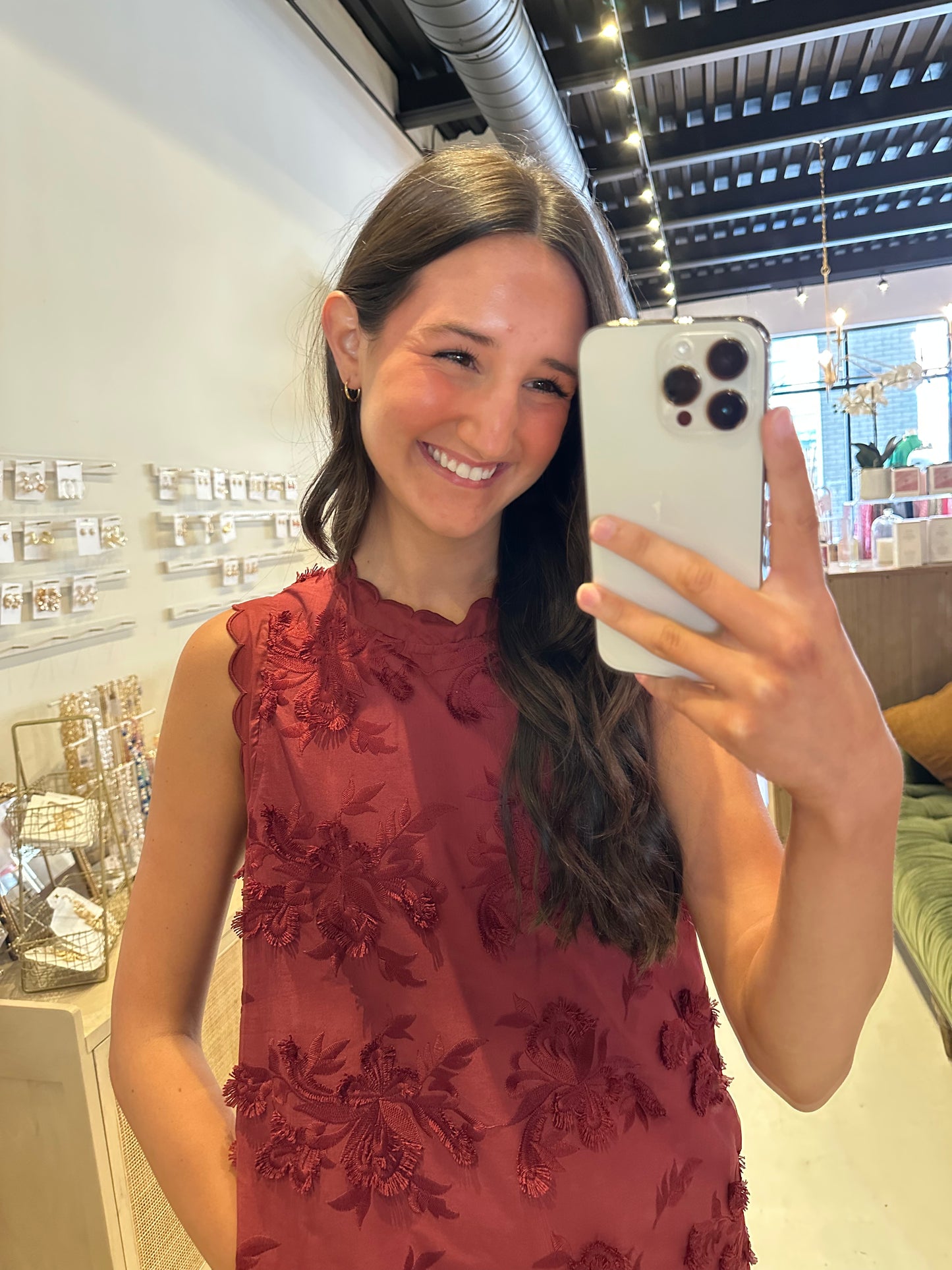 The Caroline Dress in Maroon