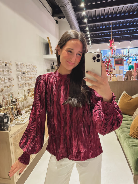 DOORBUSTER! Burgundy Dress Blouse
