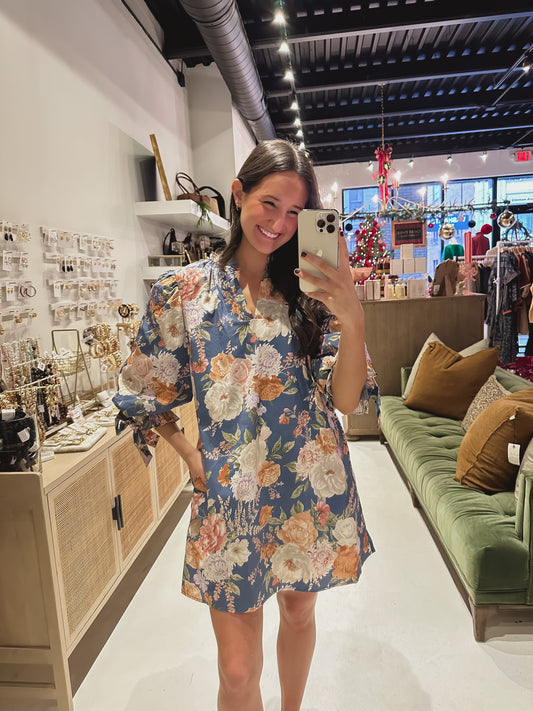 DOORBUSTER! The Mulberry Meadows Dress in Blue