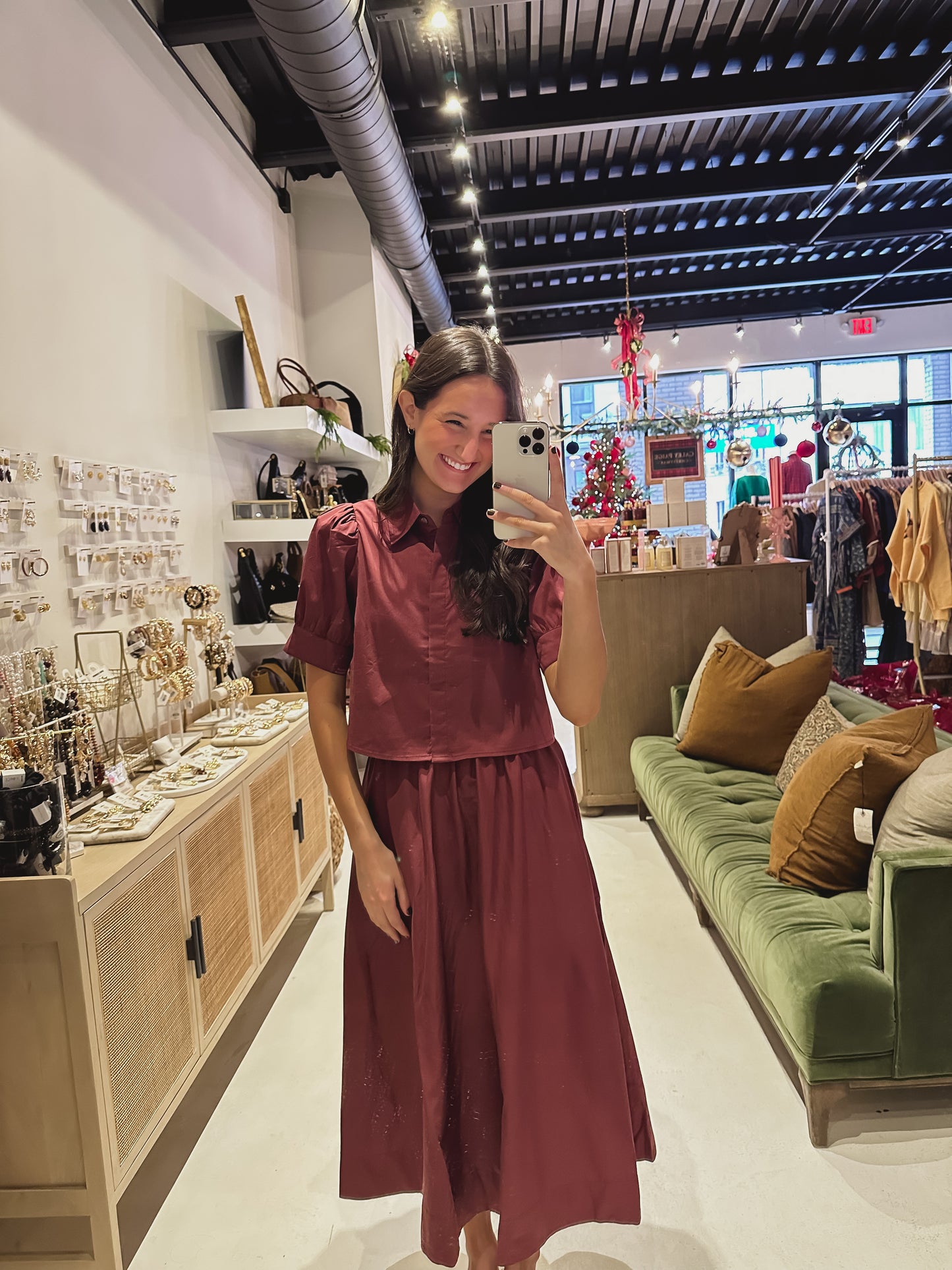 DOORBUSTER!  Burgundy Skirt