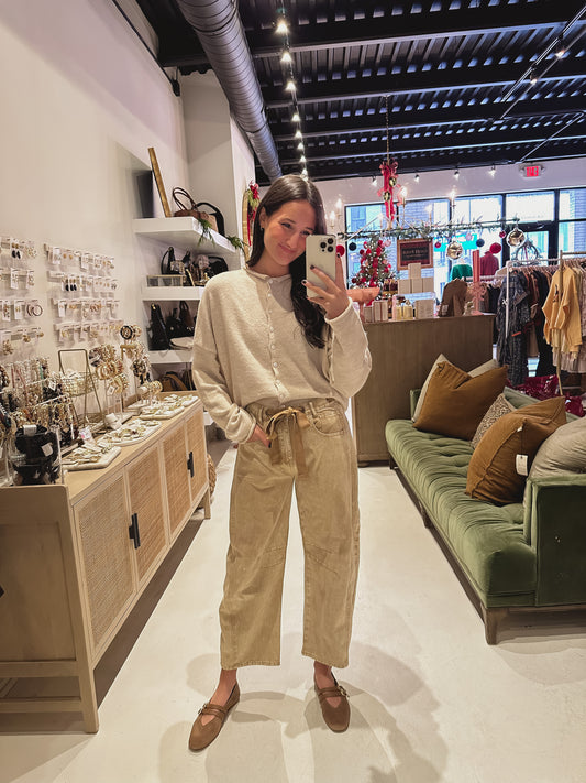 DOORBUSTER! Mineral Washed Eyelet Thru Belt Barrel Jean