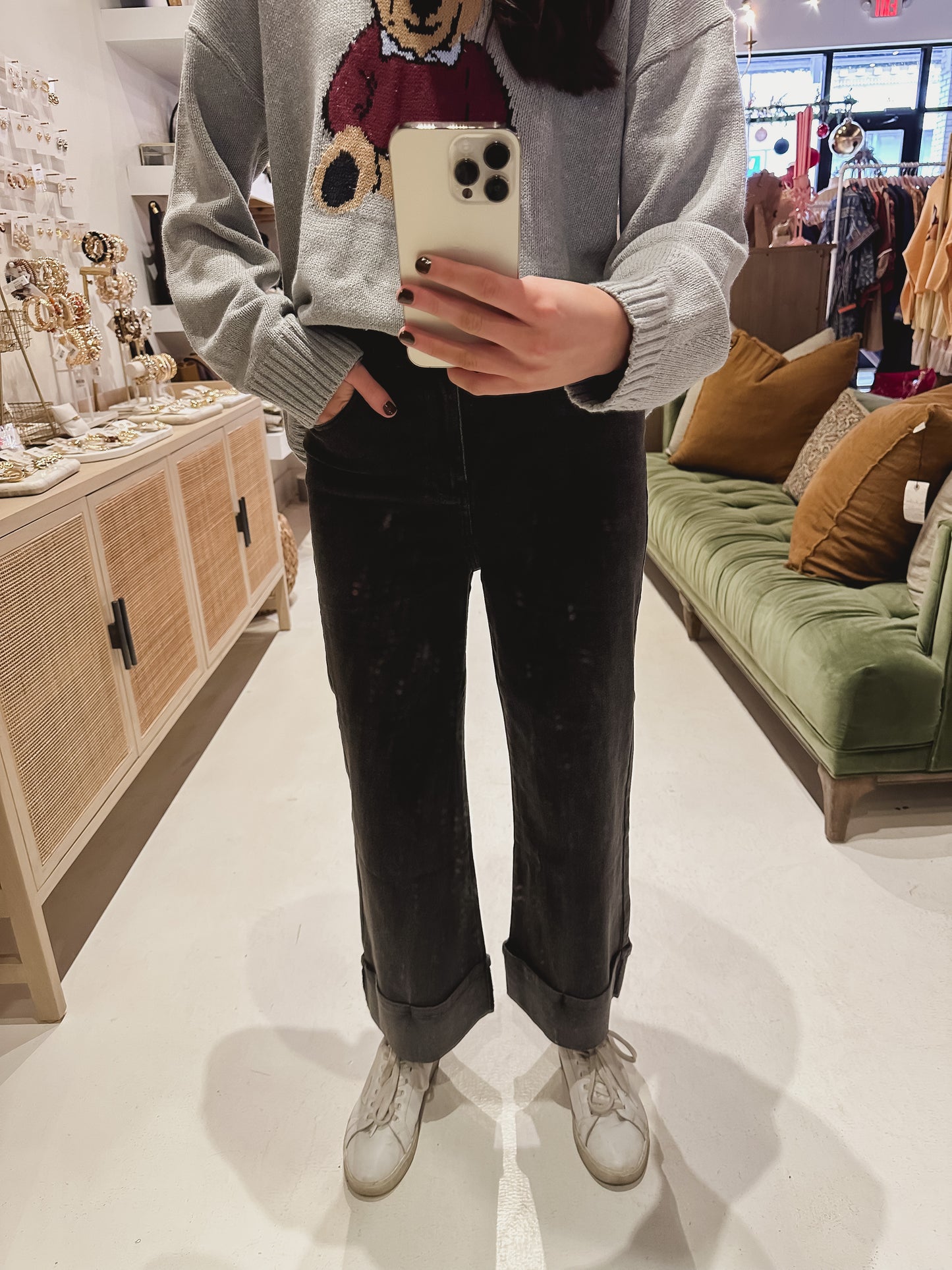 DOORBUSTER! Black Cuffed Jeans