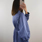 The Blue Whisper Dress | Dusty Blue Long Sleeve Midi Dress