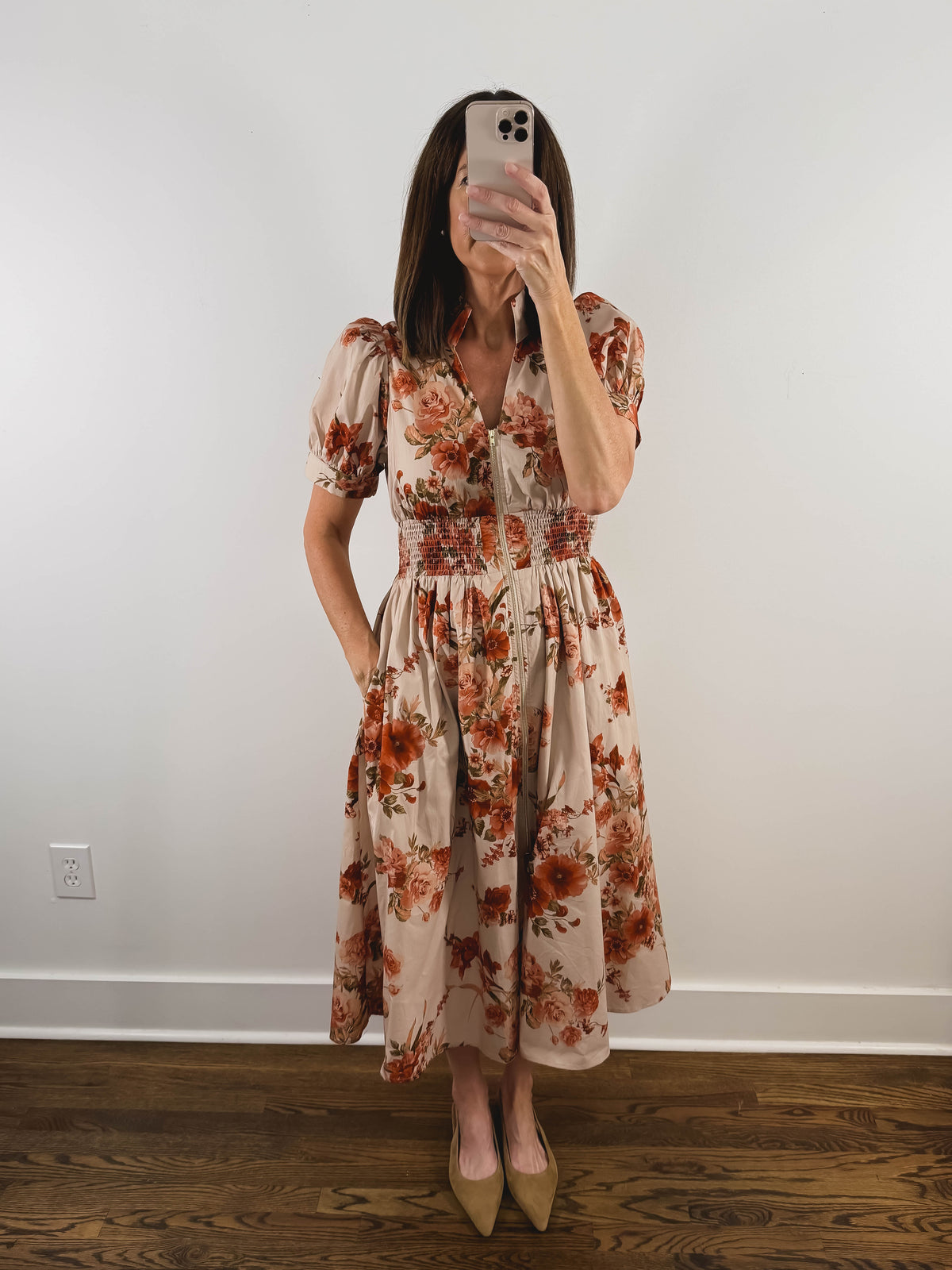 The Harvest Bloom Dress | Fall Floral Midi Dress