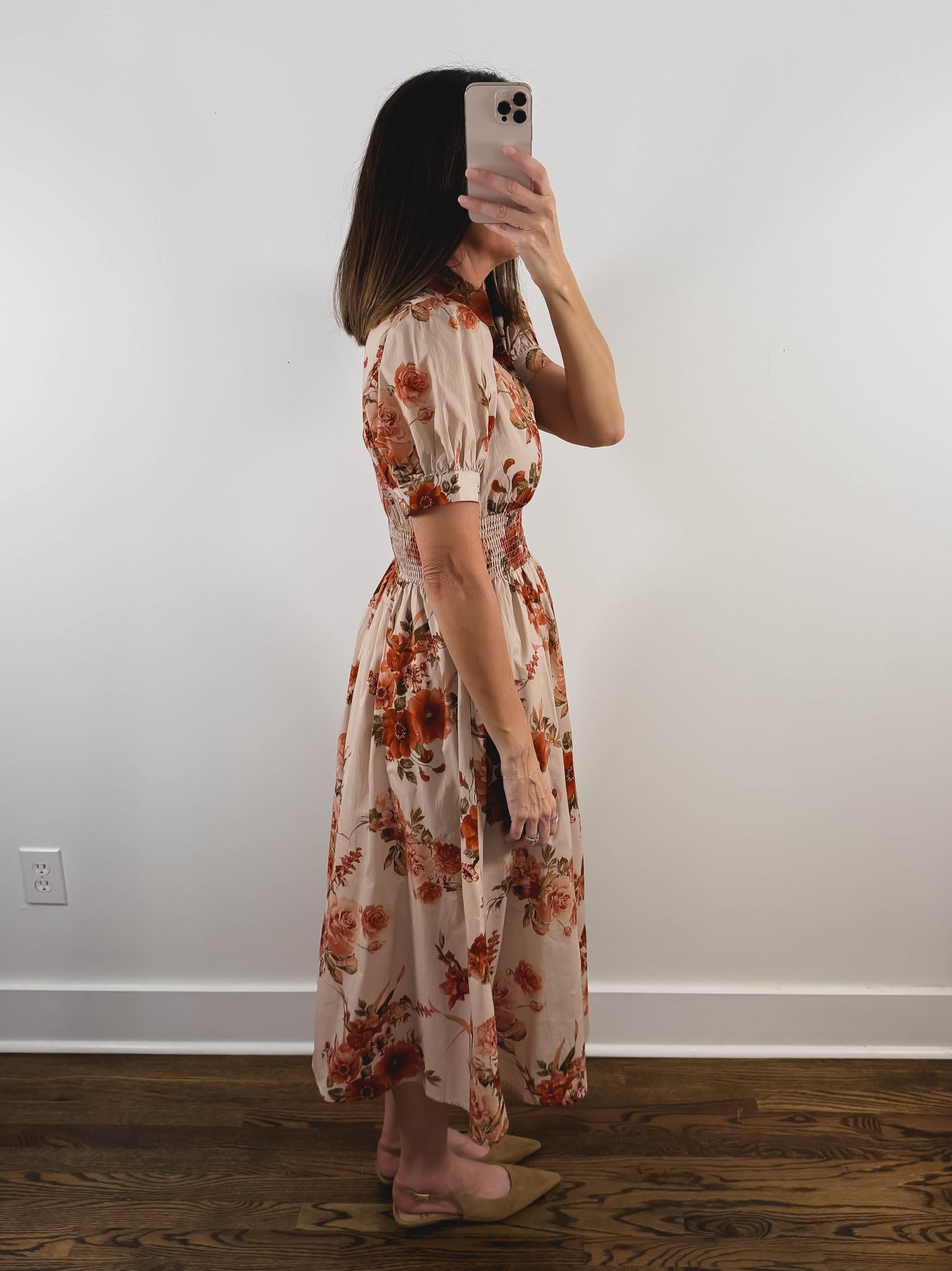 The Harvest Bloom Dress | Fall Floral Church Midi Dress