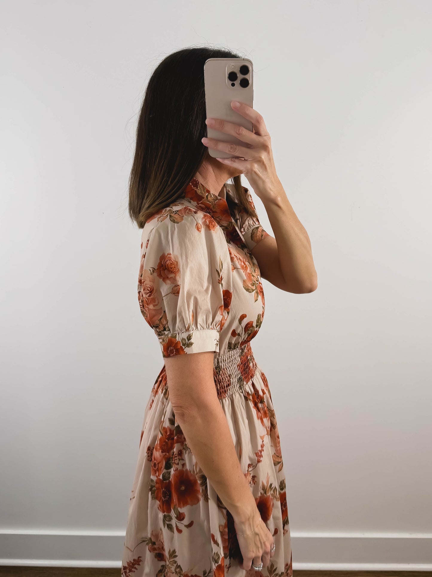 The Harvest Bloom Dress | Fall Floral Church Midi Dress