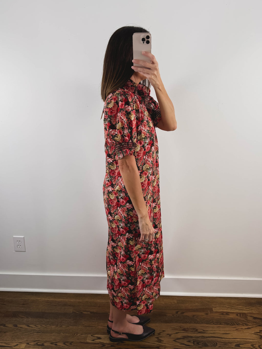 The Scarlett Dress | Red Floral Midi Dress