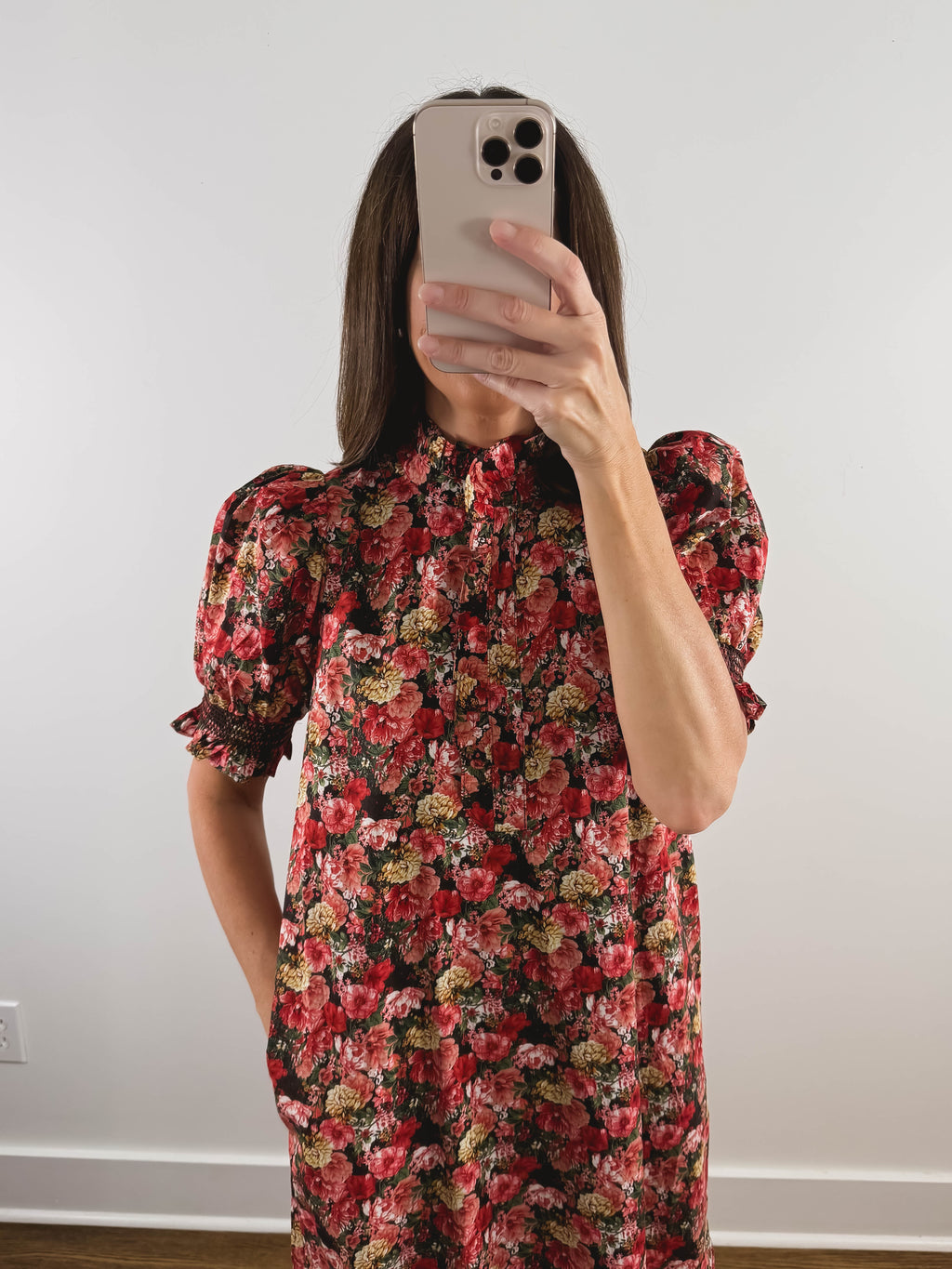 The Scarlett Dress | Red Floral Midi Dress