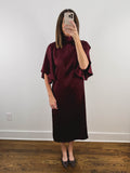 The Bordeaux Dress | Burgundy Satin Midi Dress