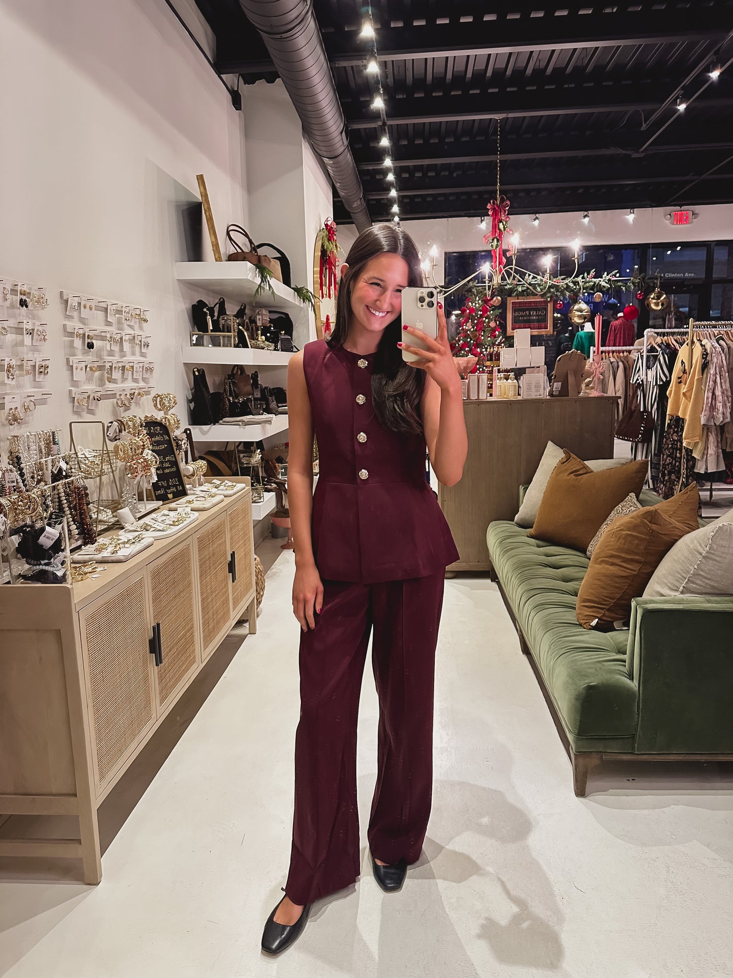 DOORBUSTER! Maroon Pleated Pants
