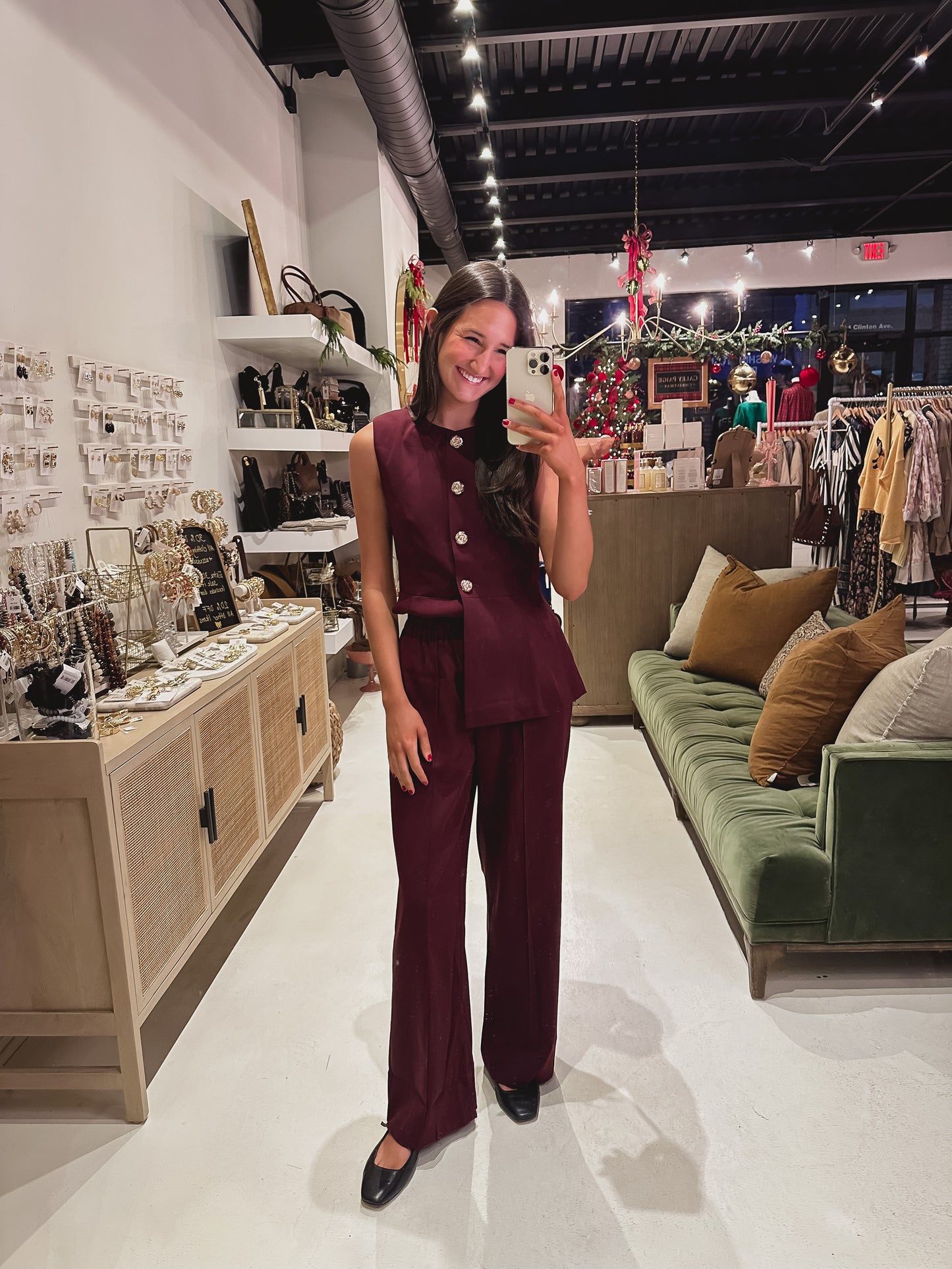 DOORBUSTER! Maroon Pleated Pants
