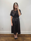 The Mahogany Dress | Brown Faux Leather Midi Dress