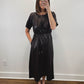 The Mahogany Dress | Brown Faux Leather Midi Dress