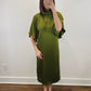 The Bordeaux Dress | Green Satin Midi Dress